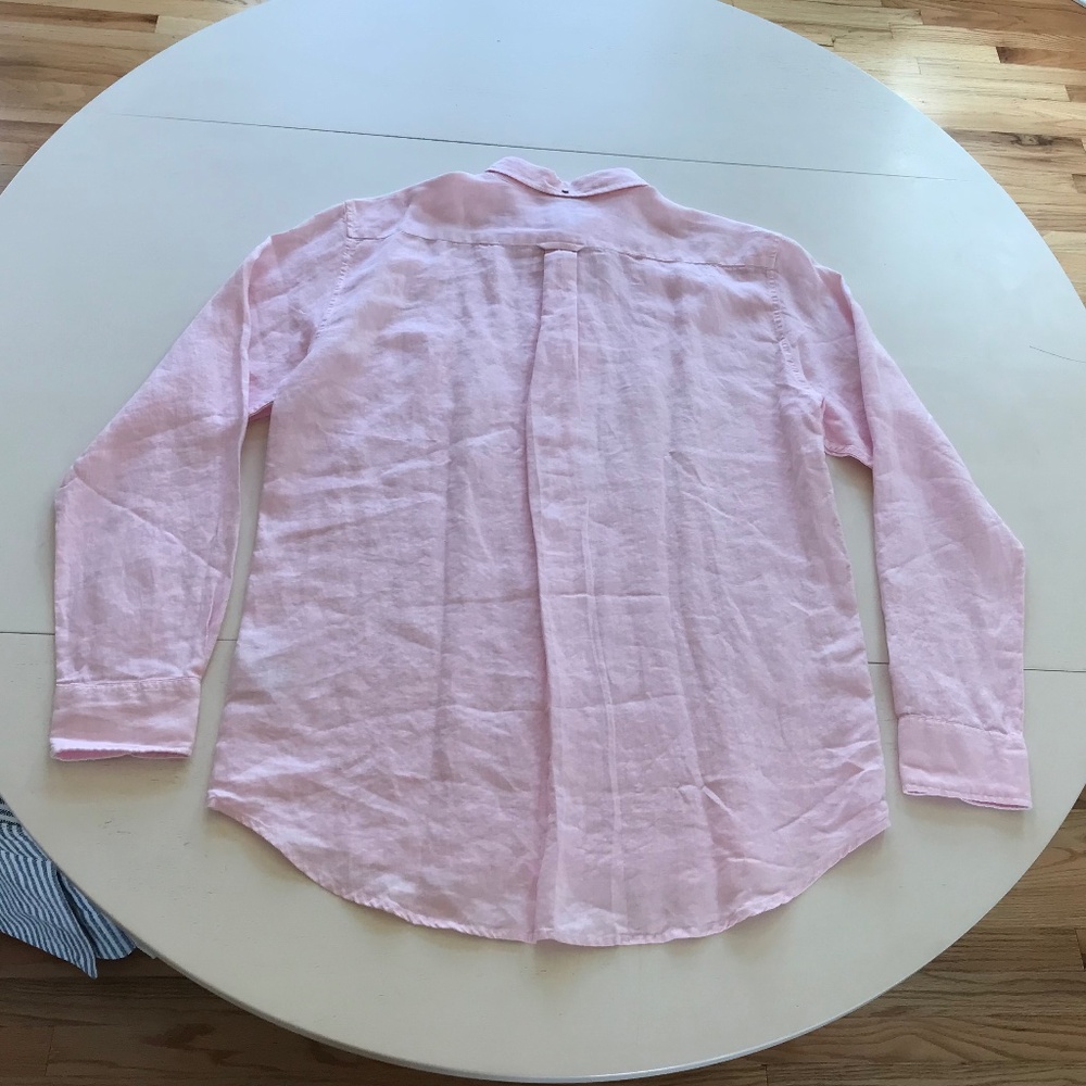 RESORTWEAR🔥 GANT PINK 100% LINEN BUTTON DOWN - Picture 13 of 16